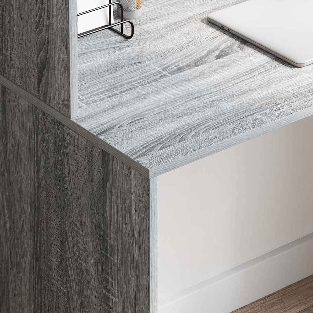 vidaXL Schreibtisch Graues Sonoma 102 x 50 x 124 cm Holzwerkstoff