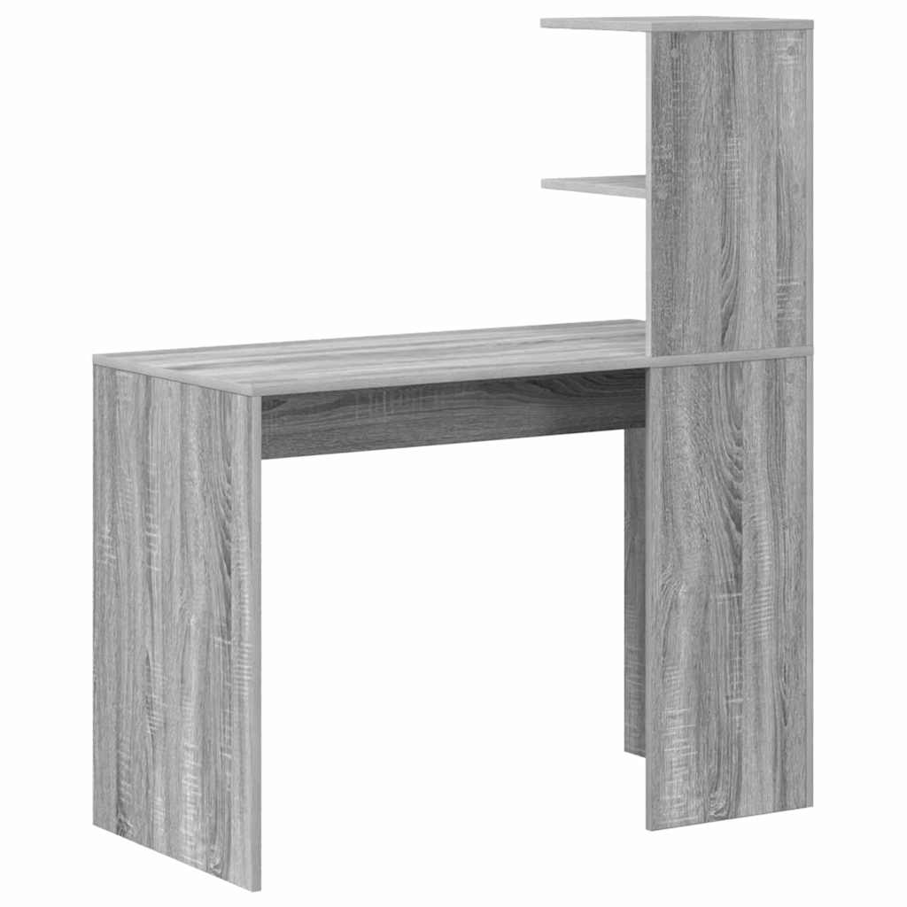 vidaXL Schreibtisch Graues Sonoma 102 x 50 x 124 cm Holzwerkstoff
