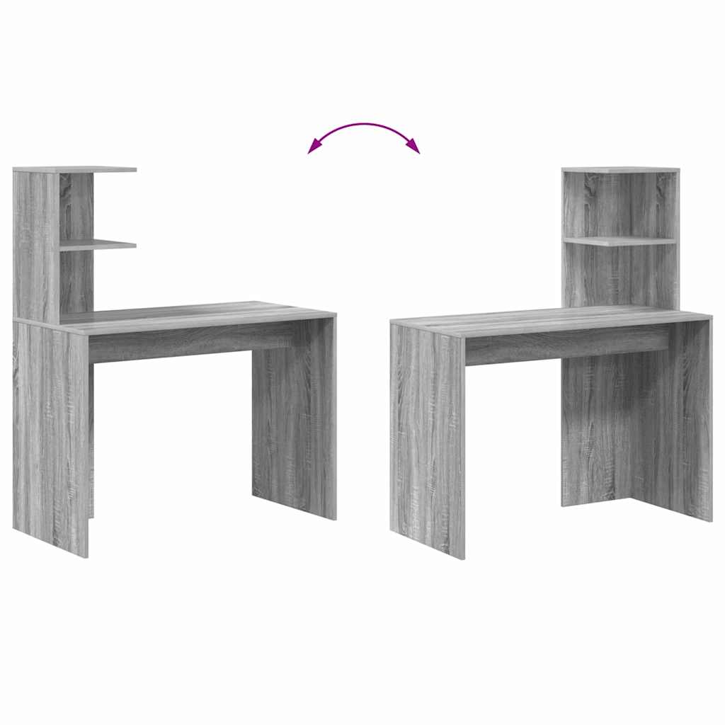 vidaXL Schreibtisch Graues Sonoma 102 x 50 x 124 cm Holzwerkstoff