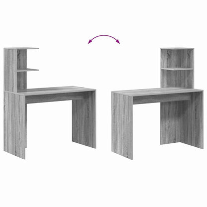 vidaXL Schreibtisch Graues Sonoma 102 x 50 x 124 cm Holzwerkstoff