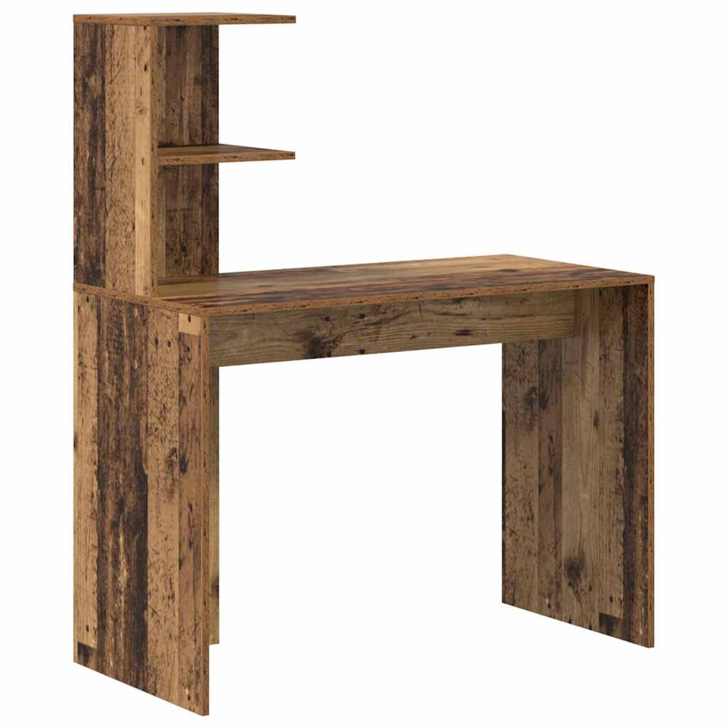 vidaXL Schreibtisch mit Regal Altholz 102 x 50 x 124 cm Holzwerkstoff
