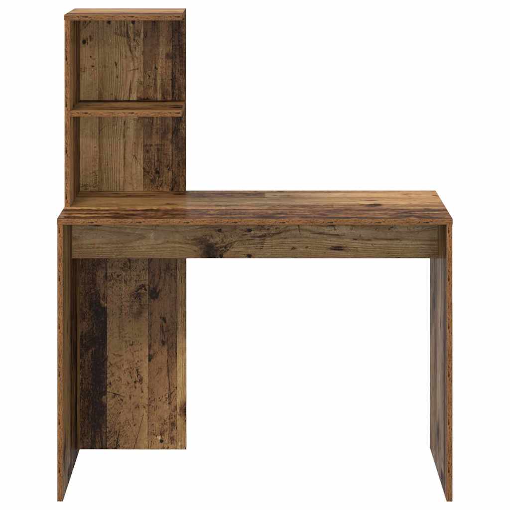 vidaXL Schreibtisch mit Regal Altholz 102 x 50 x 124 cm Holzwerkstoff