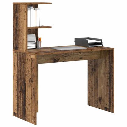 vidaXL Schreibtisch mit Regal Altholz 102 x 50 x 124 cm Holzwerkstoff