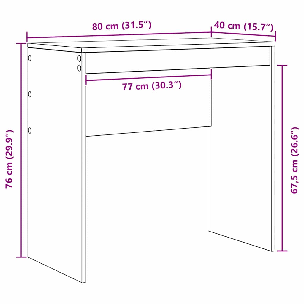 vidaXL Schreibtisch Altholz 80 x 40 x 76 cm