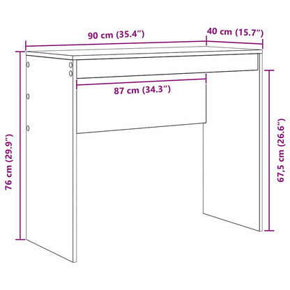 Schreibtisch Schwarz Eichen-Optik 90 x 40 x 76 cm