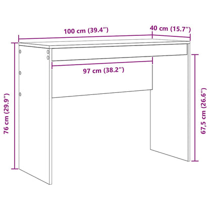 vidaXL Schreibtisch Sonoma-Eiche 100 x 40 x 76 cm