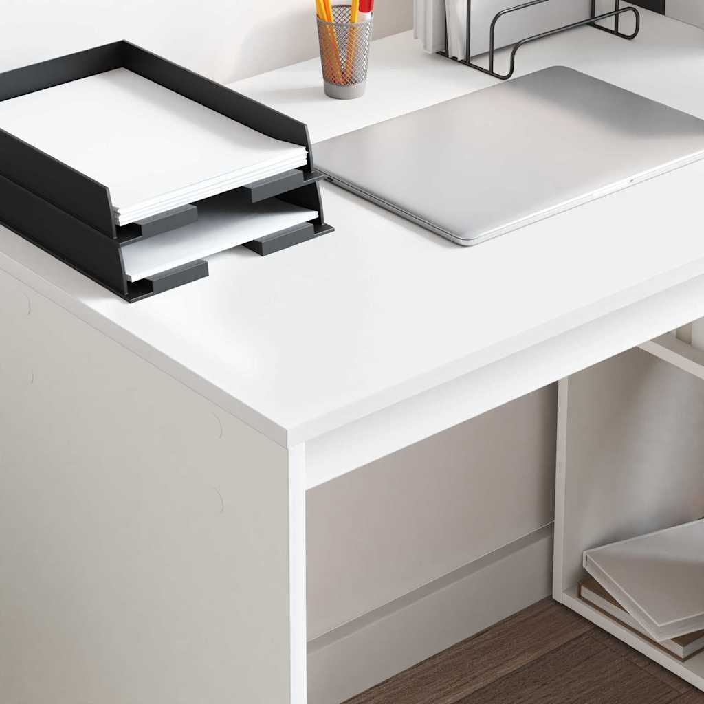 vidaXL Schreibtisch mit Regal Weiß 108 x 55 x 103.5 cm Holzwerkstoff