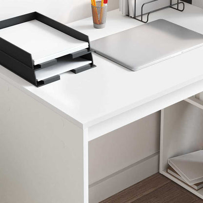vidaXL Schreibtisch mit Regal Weiß 108 x 55 x 103.5 cm Holzwerkstoff