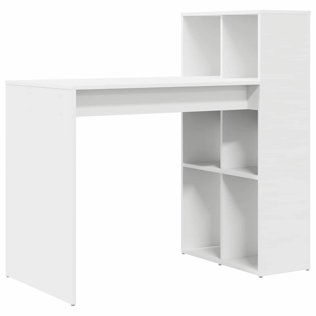 vidaXL Schreibtisch mit Regal Weiß 108 x 55 x 103.5 cm Holzwerkstoff