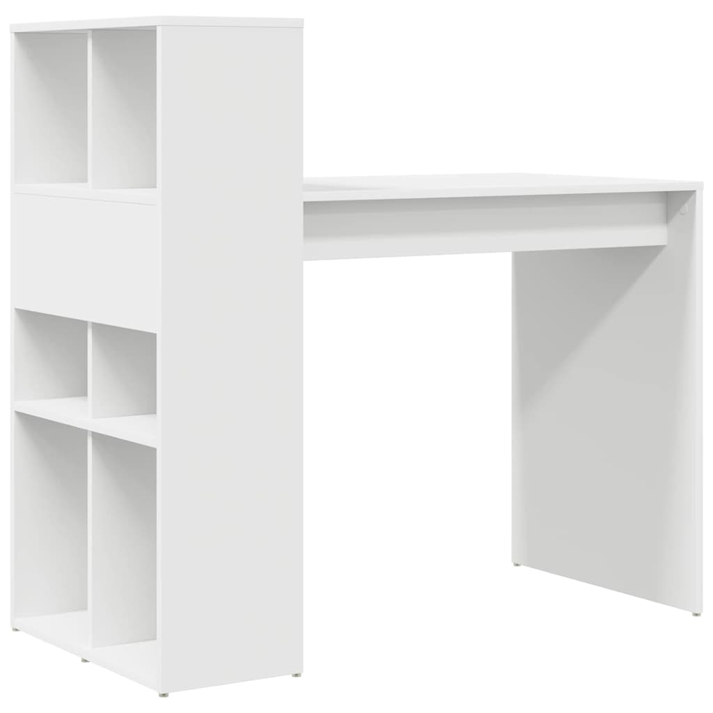 vidaXL Schreibtisch mit Regal Weiß 108 x 55 x 103.5 cm Holzwerkstoff
