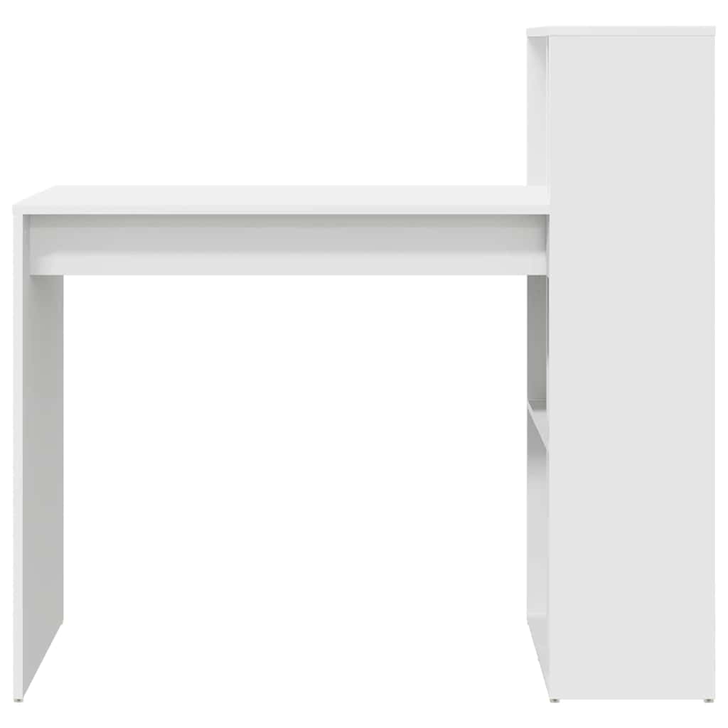 vidaXL Schreibtisch mit Regal Weiß 108 x 55 x 103.5 cm Holzwerkstoff