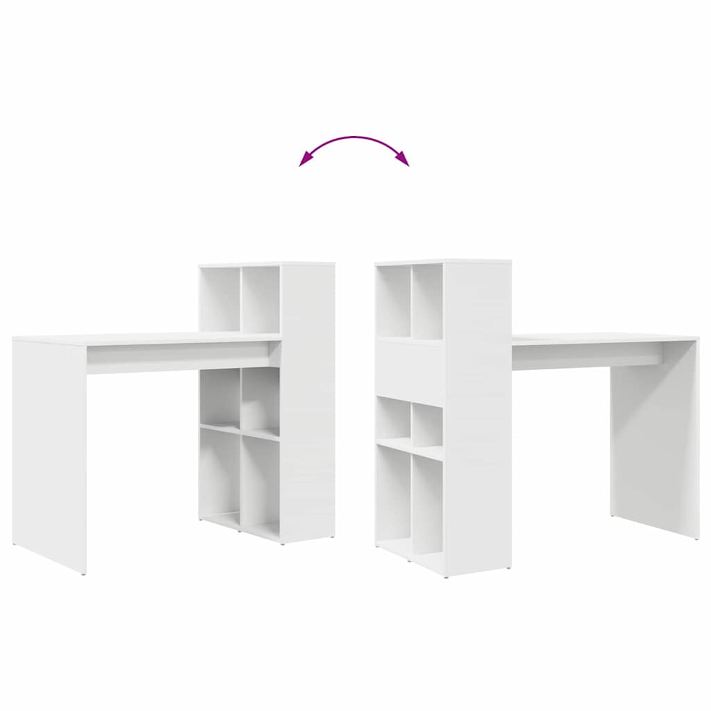 vidaXL Schreibtisch mit Regal Weiß 108 x 55 x 103.5 cm Holzwerkstoff