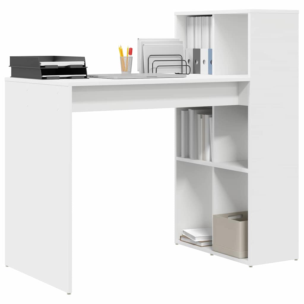 vidaXL Schreibtisch mit Regal Weiß 108 x 55 x 103.5 cm Holzwerkstoff