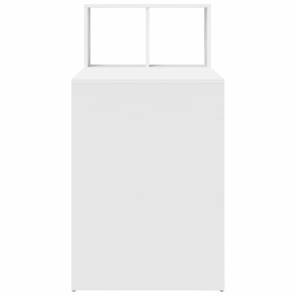 vidaXL Schreibtisch mit Regal Weiß 108 x 55 x 103.5 cm Holzwerkstoff