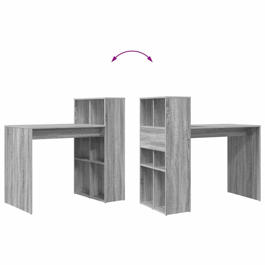 vidaXL Schreibtisch Graues Sonoma 108 x 55 x 103.5 cm Holzwerkstoff