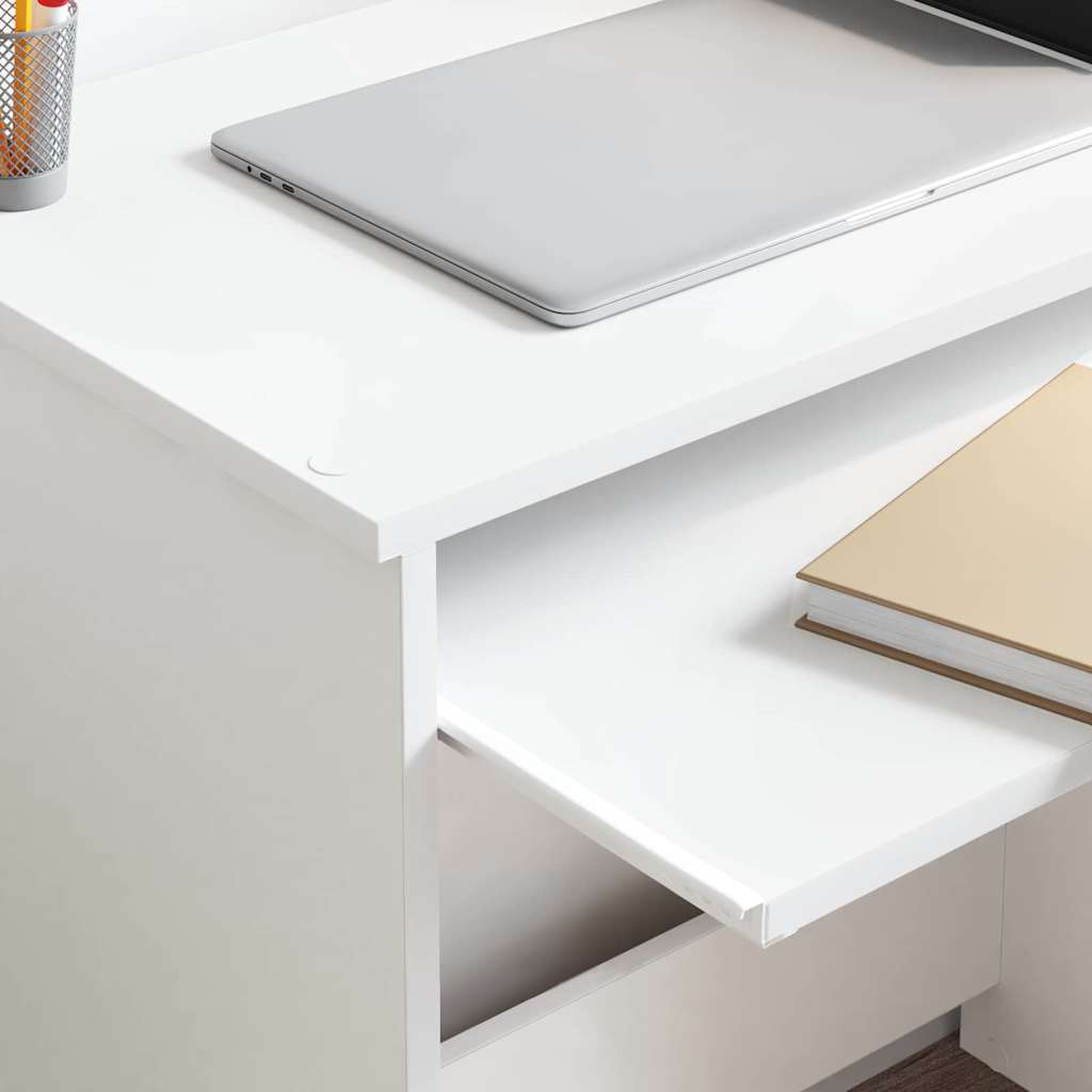 vidaXL Schreibtisch mit Regal Weiß 106 x 41 x 88.5 cm Holzwerkstoff