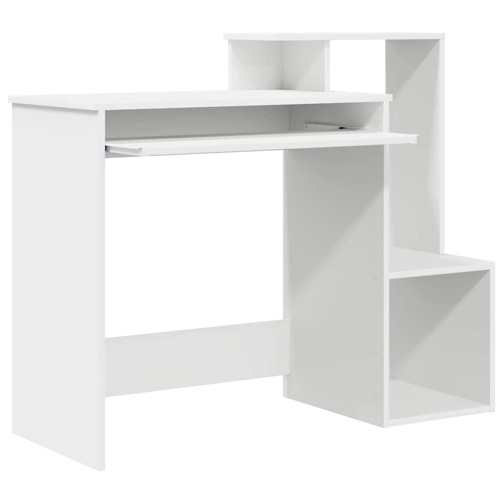 vidaXL Schreibtisch mit Regal Weiß 106 x 41 x 88.5 cm Holzwerkstoff