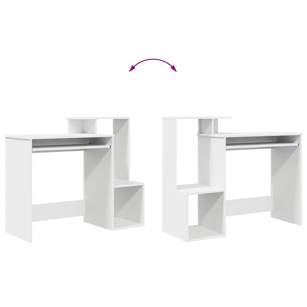 vidaXL Schreibtisch mit Regal Weiß 106 x 41 x 88.5 cm Holzwerkstoff