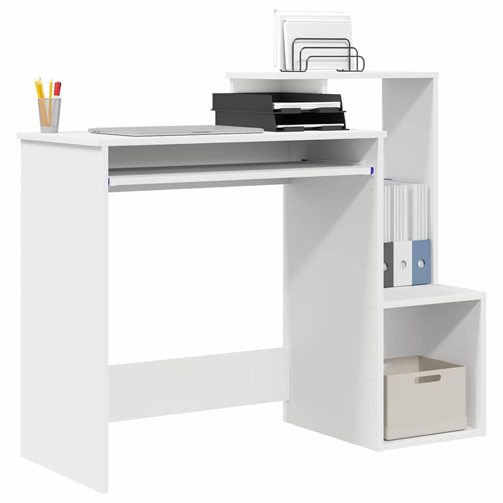 vidaXL Schreibtisch mit Regal Weiß 106 x 41 x 88.5 cm Holzwerkstoff