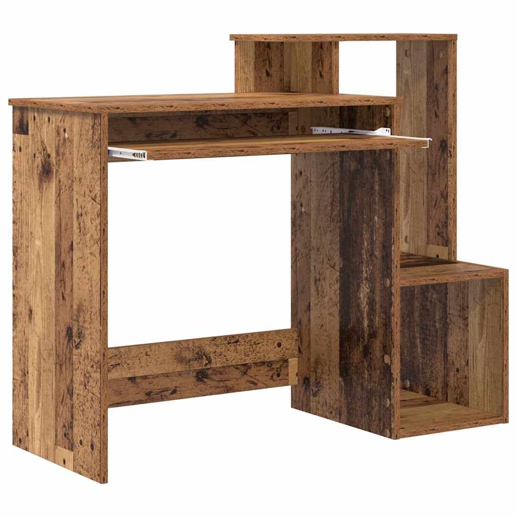 vidaXL Schreibtisch mit Regal Altholz 106 x 41 x 88.5 cm Holzwerkstoff