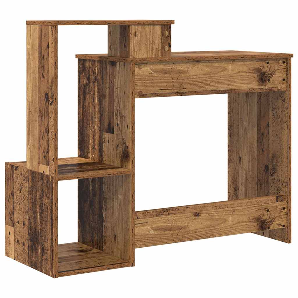 vidaXL Schreibtisch mit Regal Altholz 106 x 41 x 88.5 cm Holzwerkstoff