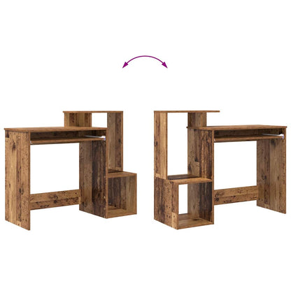 vidaXL Schreibtisch mit Regal Altholz 106 x 41 x 88.5 cm Holzwerkstoff