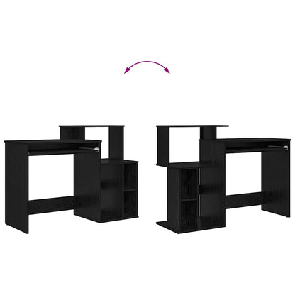 vidaXL Schreibtisch Schwarz Eichen-Optik 120,5 x 44 x 88,5 cm