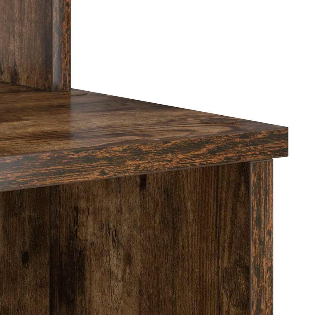vidaXL Schreibtisch mit Regal Geräucherte Eiche 120,5 x 44 x 88,5 cm