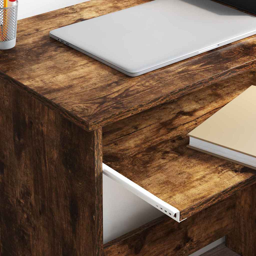 vidaXL Schreibtisch mit Regal Geräucherte Eiche 120,5 x 44 x 88,5 cm