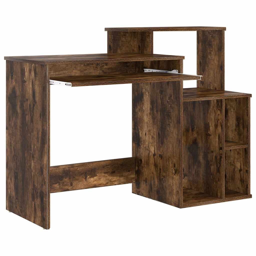 vidaXL Schreibtisch mit Regal Geräucherte Eiche 120,5 x 44 x 88,5 cm