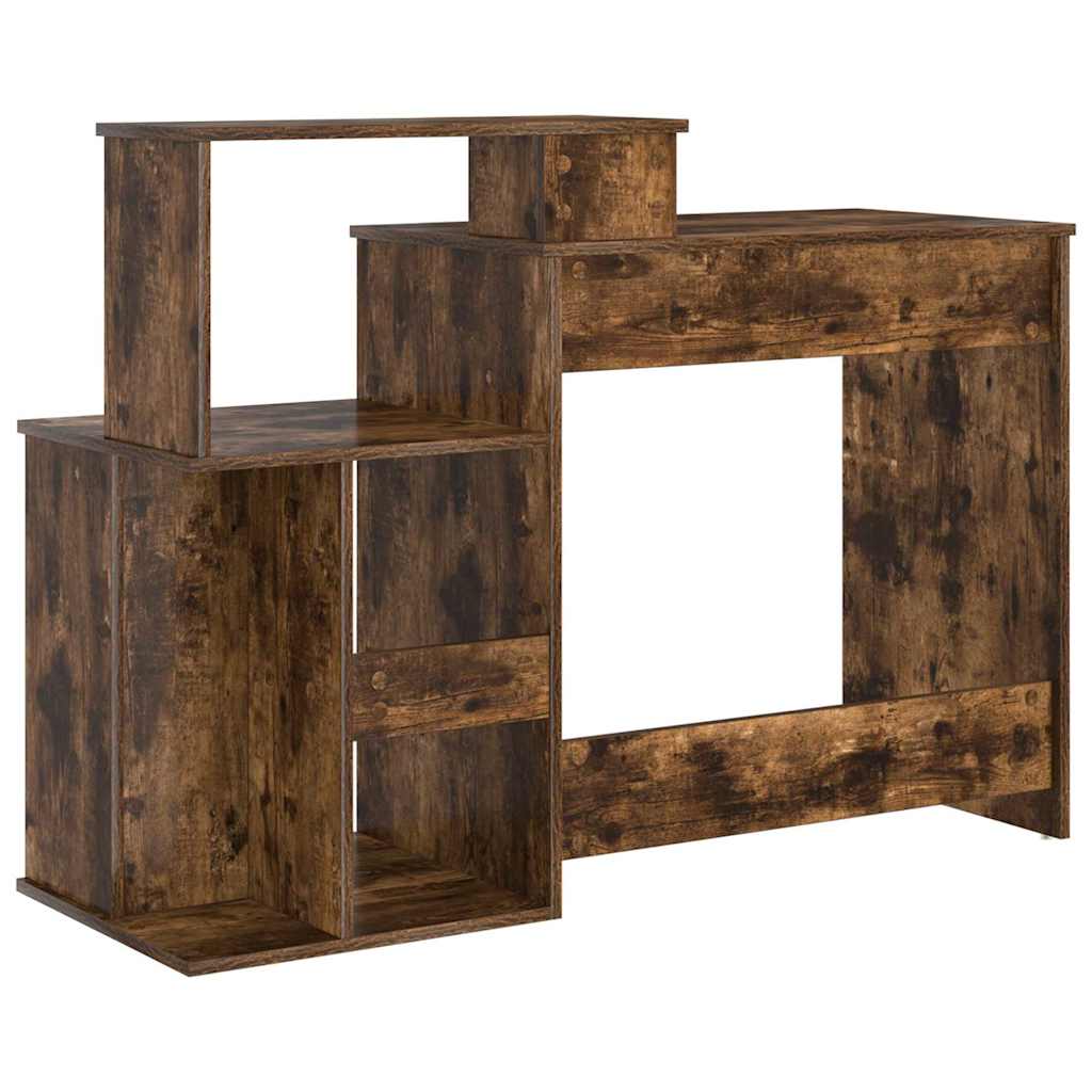 vidaXL Schreibtisch mit Regal Geräucherte Eiche 120,5 x 44 x 88,5 cm