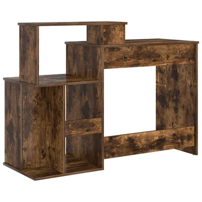 vidaXL Schreibtisch mit Regal Geräucherte Eiche 120,5 x 44 x 88,5 cm