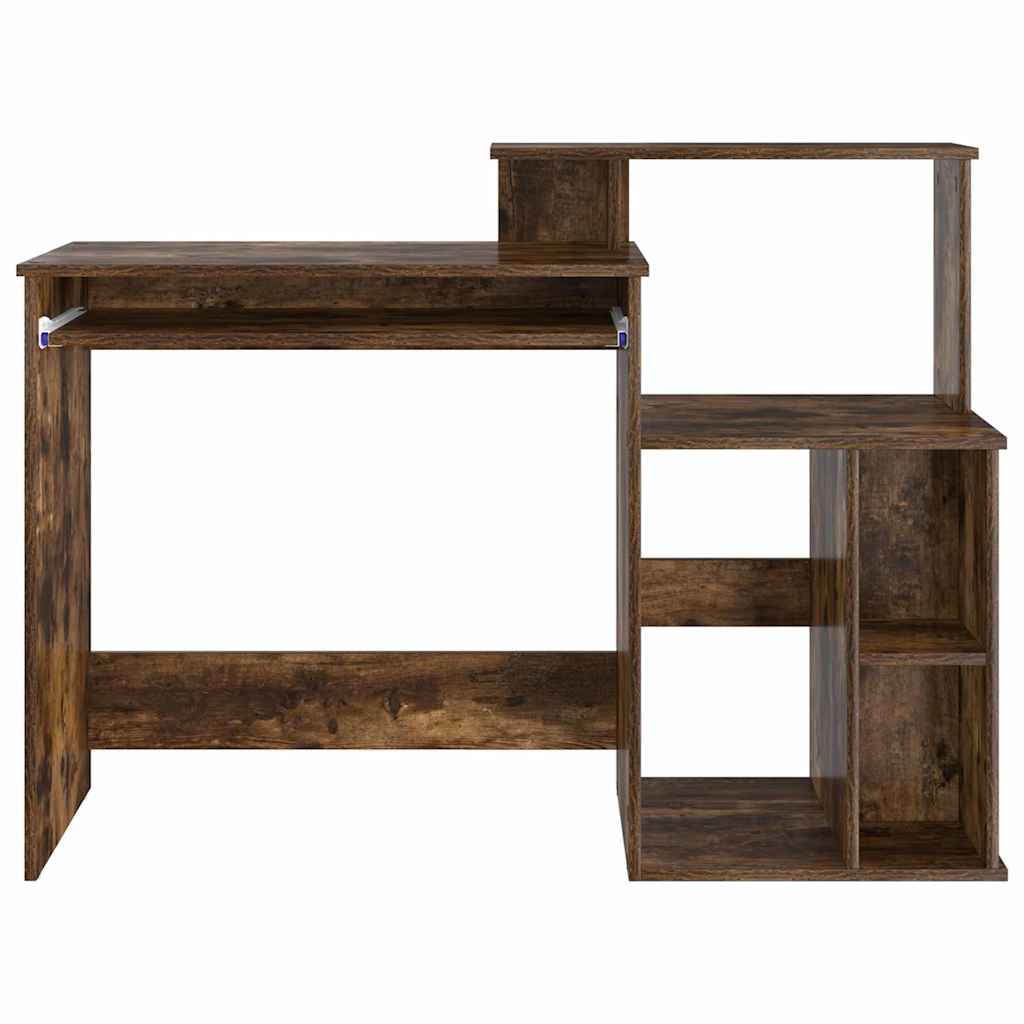 vidaXL Schreibtisch mit Regal Geräucherte Eiche 120,5 x 44 x 88,5 cm