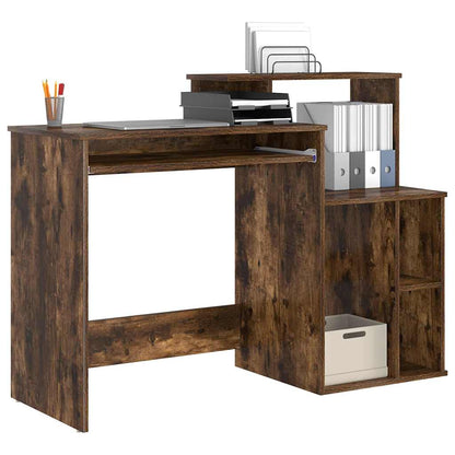 vidaXL Schreibtisch mit Regal Geräucherte Eiche 120,5 x 44 x 88,5 cm