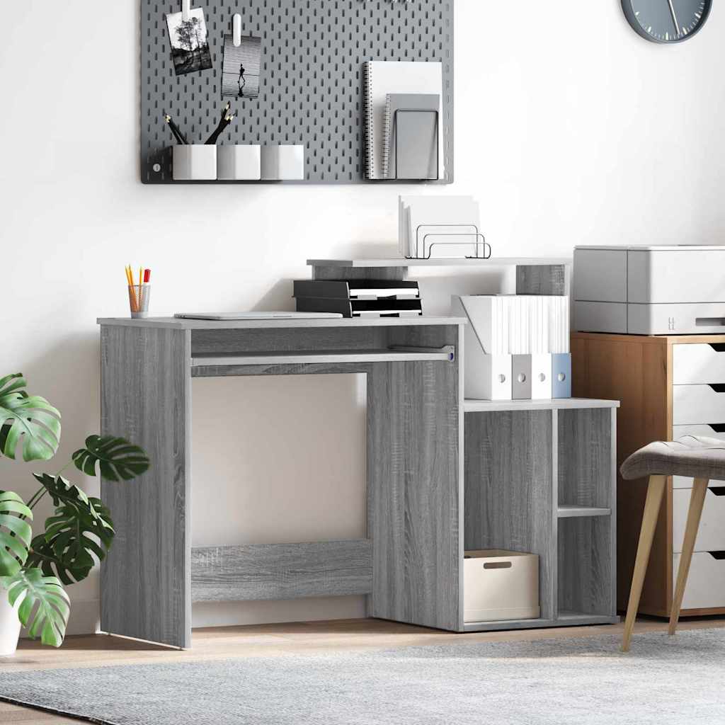 vidaXL Schreibtisch Graues Sonoma 120,5 x 44 x 88,5 cm Holzwerkstoff
