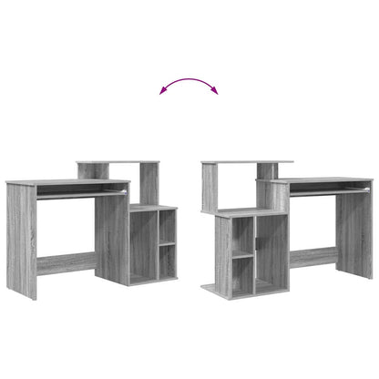 vidaXL Schreibtisch Graues Sonoma 120,5 x 44 x 88,5 cm Holzwerkstoff