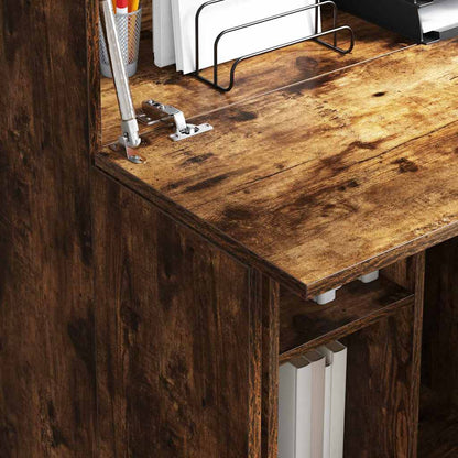 vidaXL Schreibtisch mit Regal Geräucherte Eiche 71.5 x 31.5 x 106.5 cm