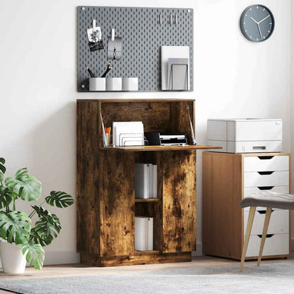 vidaXL Schreibtisch mit Regal Geräucherte Eiche 71.5 x 31.5 x 106.5 cm