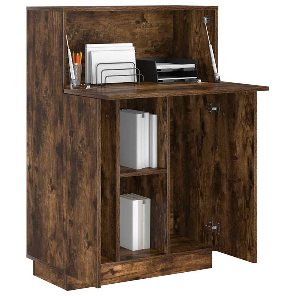 vidaXL Schreibtisch mit Regal Geräucherte Eiche 71.5 x 31.5 x 106.5 cm