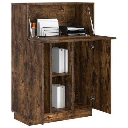 vidaXL Schreibtisch mit Regal Geräucherte Eiche 71.5 x 31.5 x 106.5 cm
