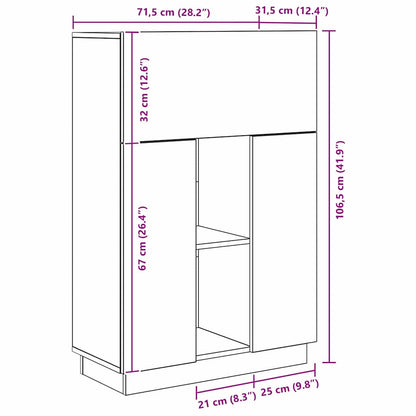 vidaXL Schreibtisch Altholz 71.5 x 31.5 x 106.5 cm Holzwerkstoff