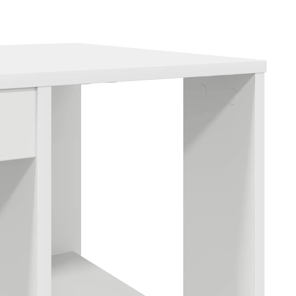 vidaXL Schreibtisch mit Regal Weiß 130 x 50,5 x 75 cm Holzwerkstoff