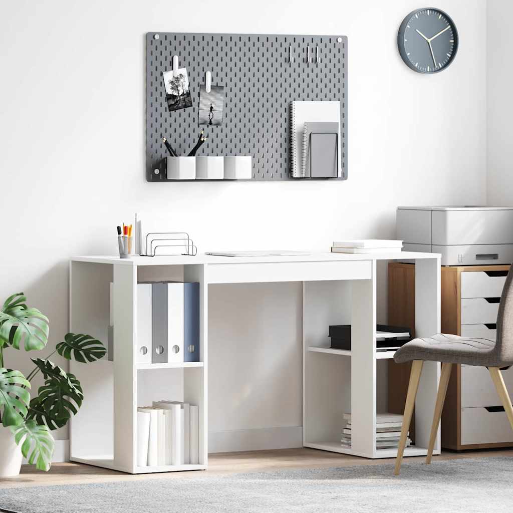 vidaXL Schreibtisch mit Regal Weiß 130 x 50,5 x 75 cm Holzwerkstoff