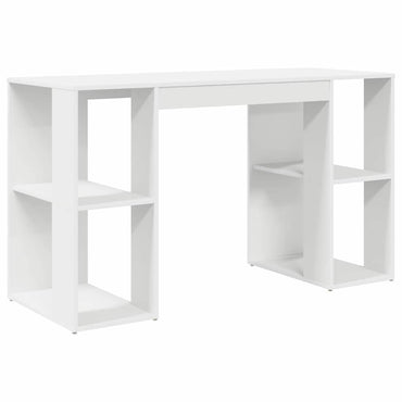 vidaXL Bureau avec étagère Blanc 130 x 50,5 x 75 cm Bois d'ingénierie