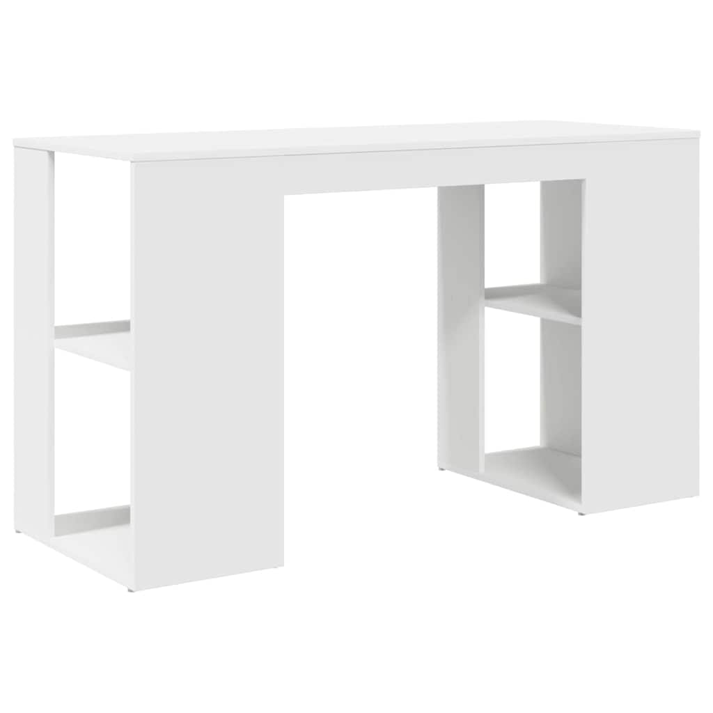 vidaXL Schreibtisch mit Regal Weiß 130 x 50,5 x 75 cm Holzwerkstoff