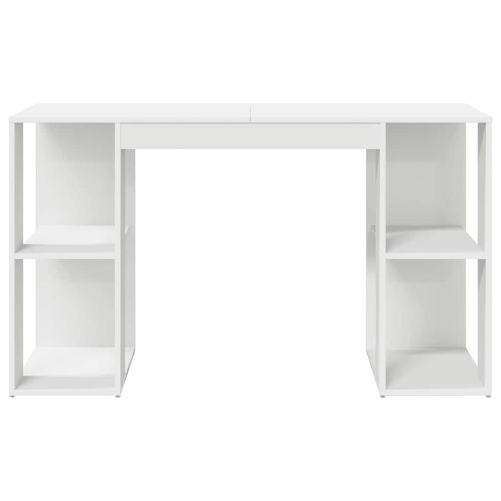 vidaXL Schreibtisch mit Regal Weiß 130 x 50,5 x 75 cm Holzwerkstoff