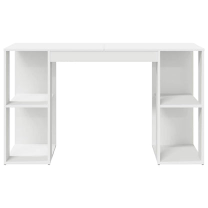vidaXL Schreibtisch mit Regal Weiß 130 x 50,5 x 75 cm Holzwerkstoff
