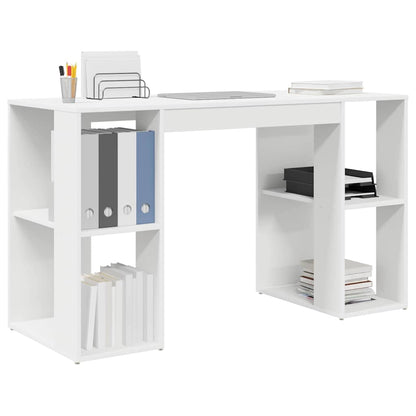 vidaXL Schreibtisch mit Regal Weiß 130 x 50,5 x 75 cm Holzwerkstoff