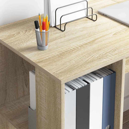 vidaXL Schreibtisch Sonoma-Eiche 130 x 50,5 x 75 cm Holzwerkstoff