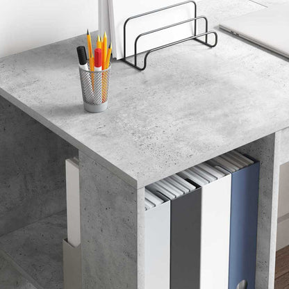 vidaXL Schreibtisch Beton Grau 130 x 50,5 x 75 cm Holzwerkstoff